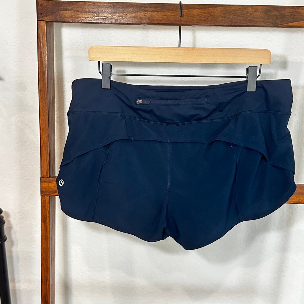 Lululemon Navy Athletic Shorts Size 12 Women's Built-In Liner - Picture 4 of 10